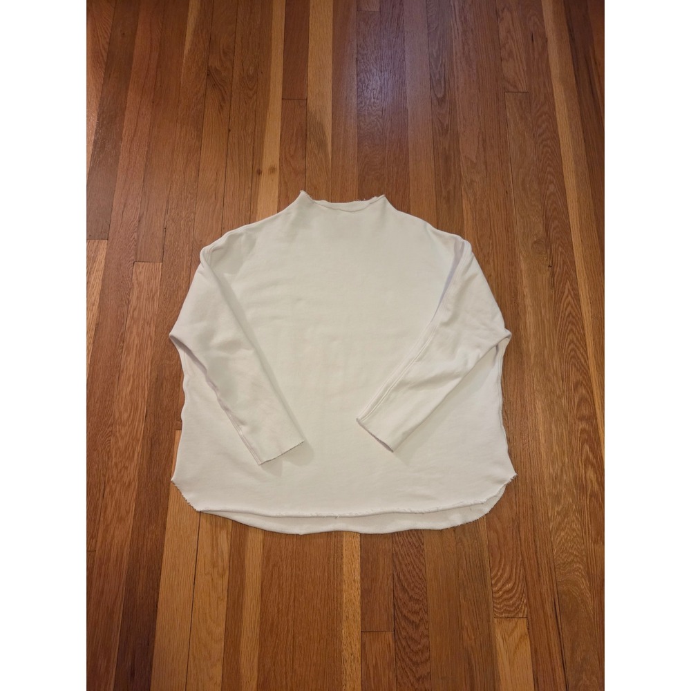 Frank & Eileen "Effie" Long Sleeve Funnel Capelet, Triple Terry, White, Sz S - Picture 7 of 12